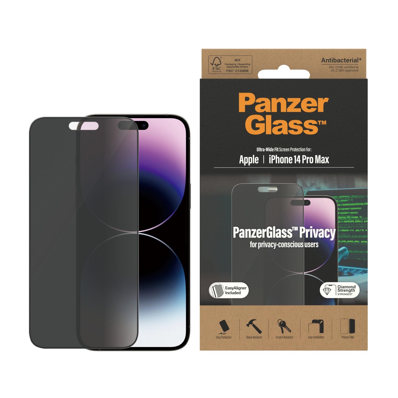 PanzerGlass Ultra-Wide Fit Privacy für Apple iPhone 14 Pro Max PanzerGlass Ultra-Wide Fit Privacy für Apple iPhone 14 Pro Max